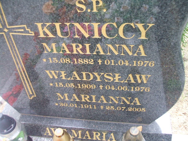 Marianna Kunicka 1882 Cybinka - Grobonet - Wyszukiwarka osób pochowanych