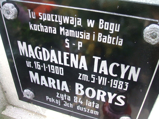 Katarzyna TACYN 1939 Cybinka - Grobonet - Wyszukiwarka osób pochowanych