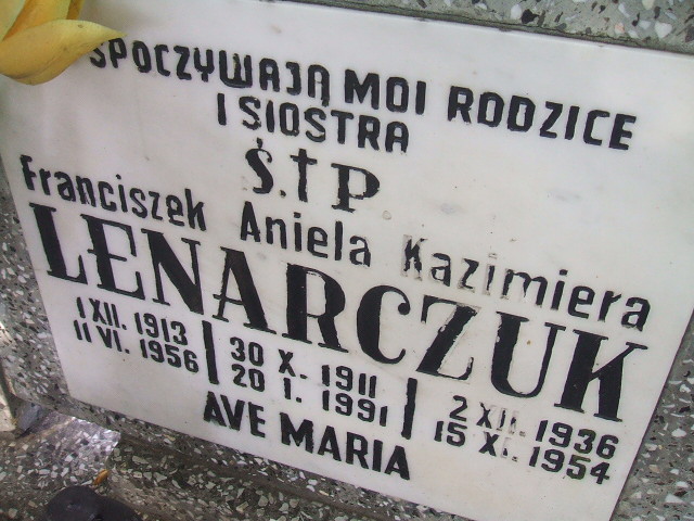 Kazimiera Lenarczuk 1936 Cybinka - Grobonet - Wyszukiwarka osób pochowanych