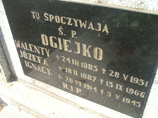 Ignacy Ogiejko 1914 Cybinka - Grobonet - Wyszukiwarka osób pochowanych